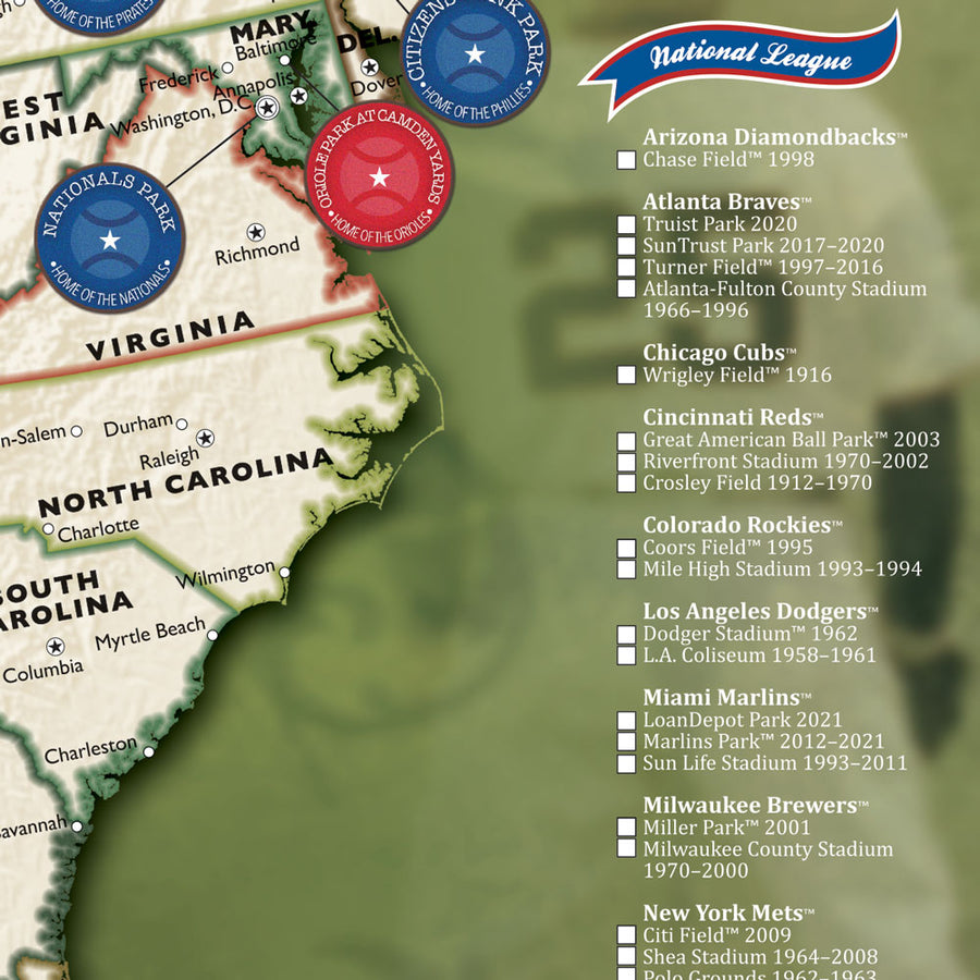 Ballpark Travel Quest Map