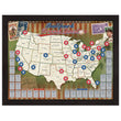 Load image into Gallery viewer, Ballpark Travel Quest Scratch Map Framed