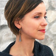 Load image into Gallery viewer, Recycled Geometric Leather and Metallic Egyptian Earrings