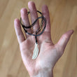 Load image into Gallery viewer, Balinese Hand-Carved Bone Pendent on Leather Necklace