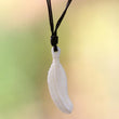 Load image into Gallery viewer, Balinese Hand-Carved Bone Pendent on Leather Necklace