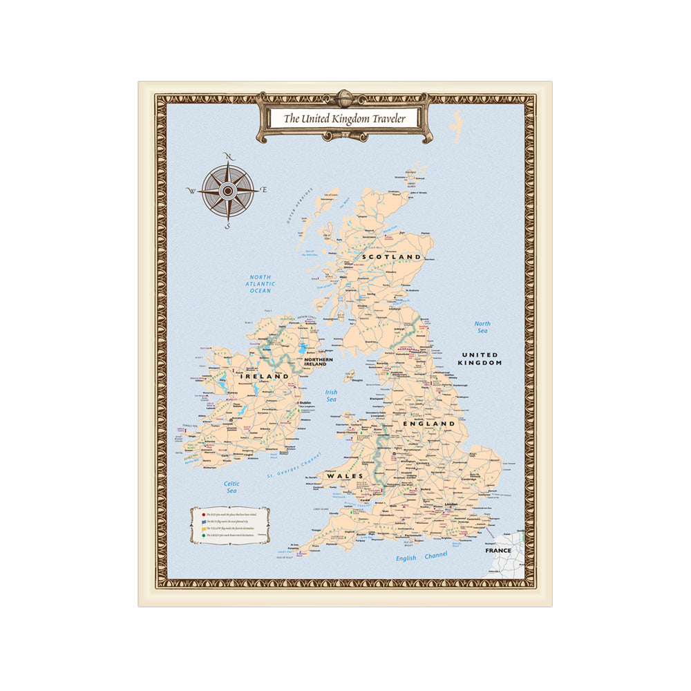 United Kingdom Traveler Map — Print Only – MapYourTravels.com united-kingdom-traveler-map-print-only-mapyourtravels-com