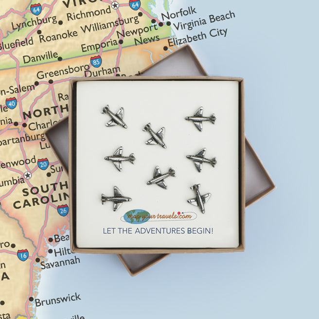 Pewter Airplane Push Pins
