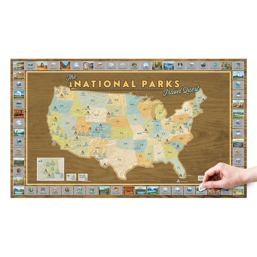 National Park Travel Quest Scratch-Off Poster