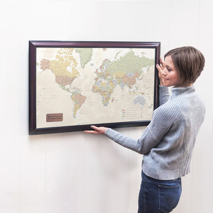Personalized World Traveler Push Pin Map
