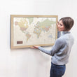 Load image into Gallery viewer, Push Pin World Traveler Map with Rustic Frame
