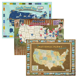 Bestseller Poster 3 Pack: National Park, Ballpark, and Family Travel Quest Poster