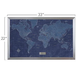 Modern Blueprint World Travel Map