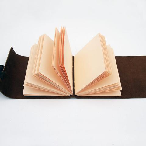 rustic bound sketch books, open flat