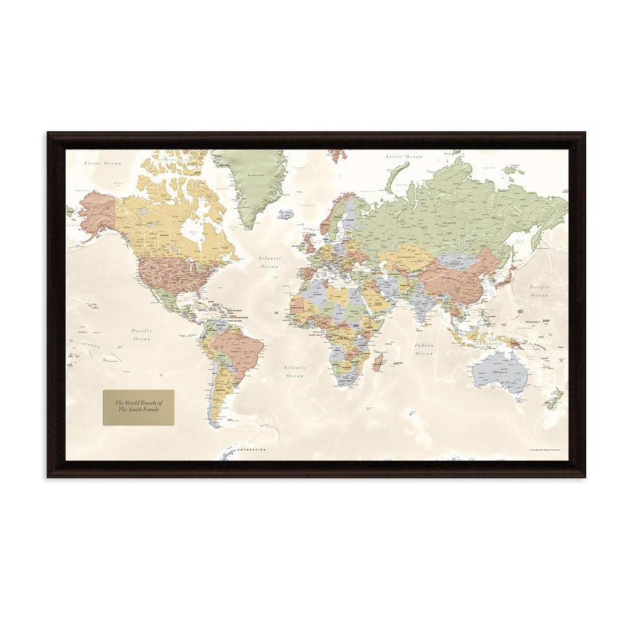 Wooden Detailed World Map With Free Pins Flags, Push Pin Travel World Map,  World Map Wall Art, Wooden Map, World Map, Large World Map 