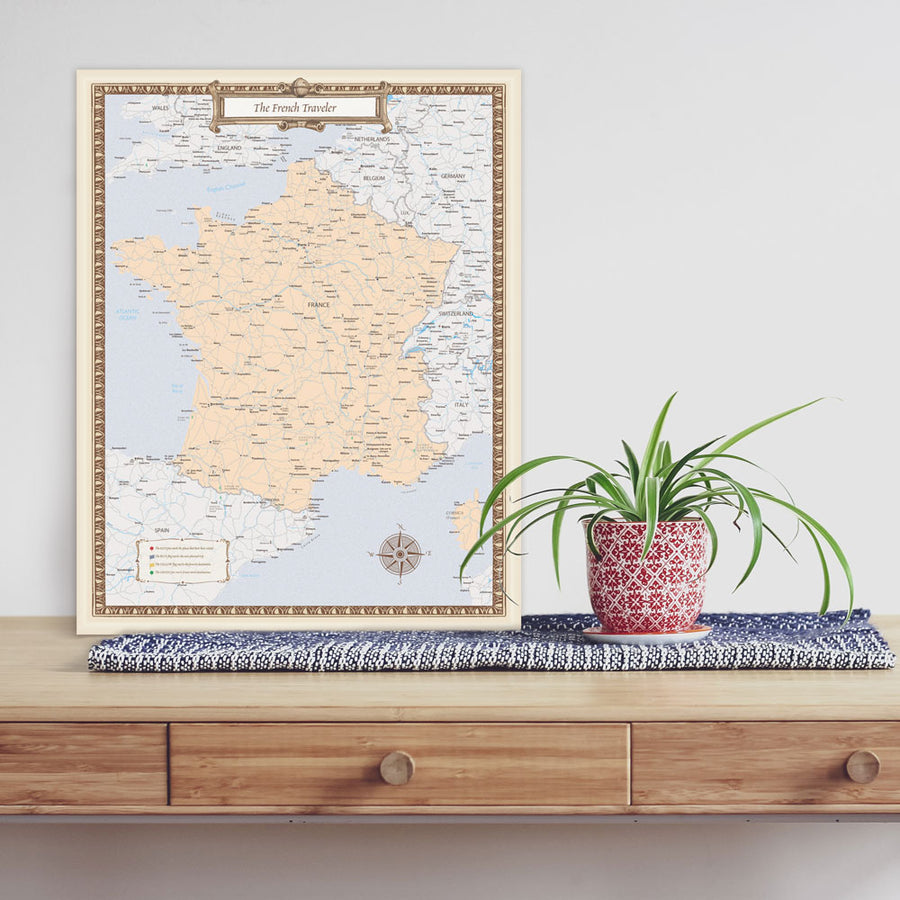 French Traveler Map — Print Only
