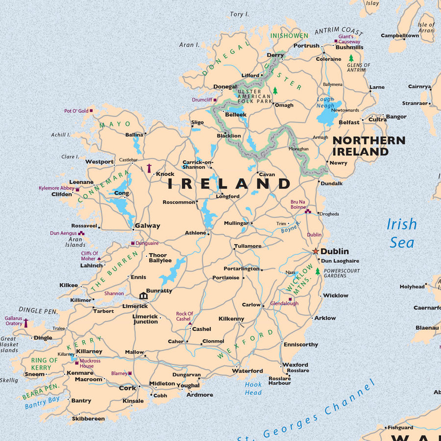 United Kingdom Traveler Map — Print Only – MapYourTravels.com united-kingdom-traveler-map-print-only-mapyourtravels-com