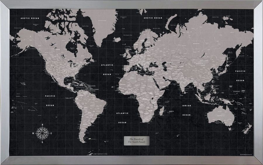 Urban Slate World Travel Map
