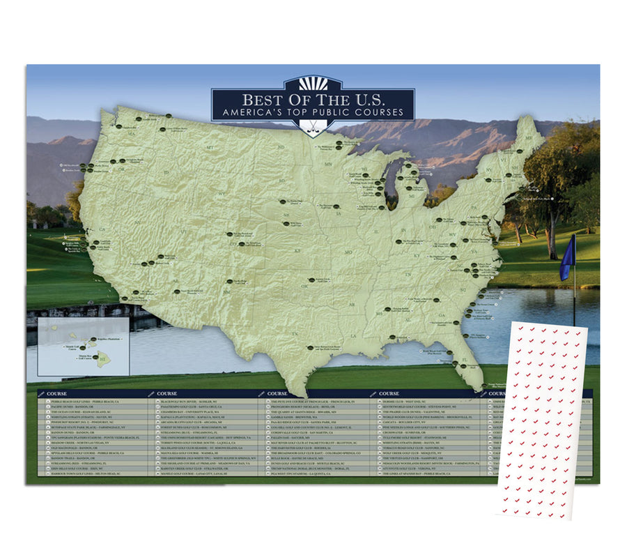 100 Golf Courses Scratch Off Poster – Oh Man!