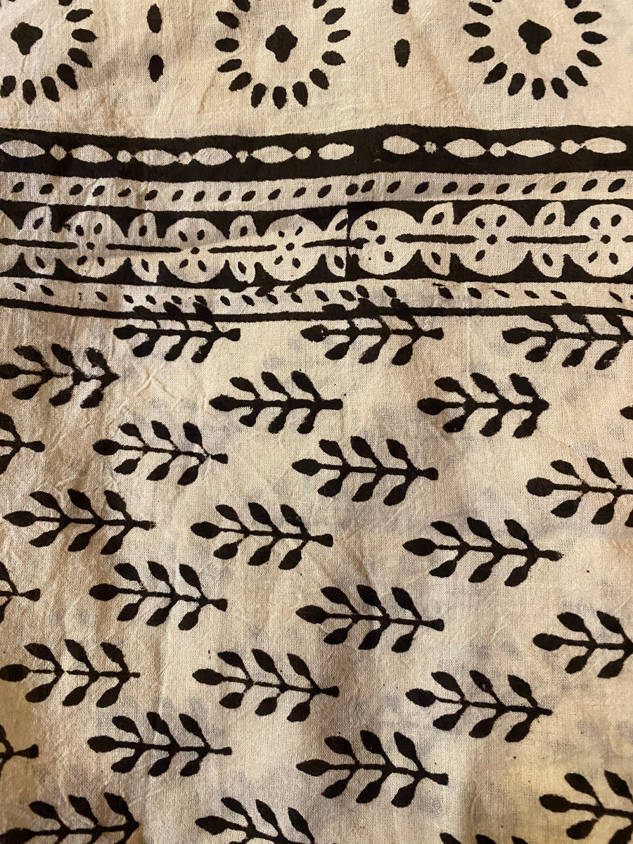 Indian 'Bagru Forest Shadow' Cotton Shawl
