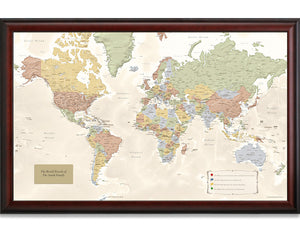 Personalized World Traveler Push Pin Map