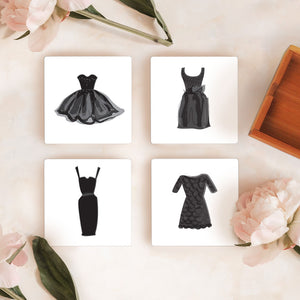 Little Black Dress Coaster Set