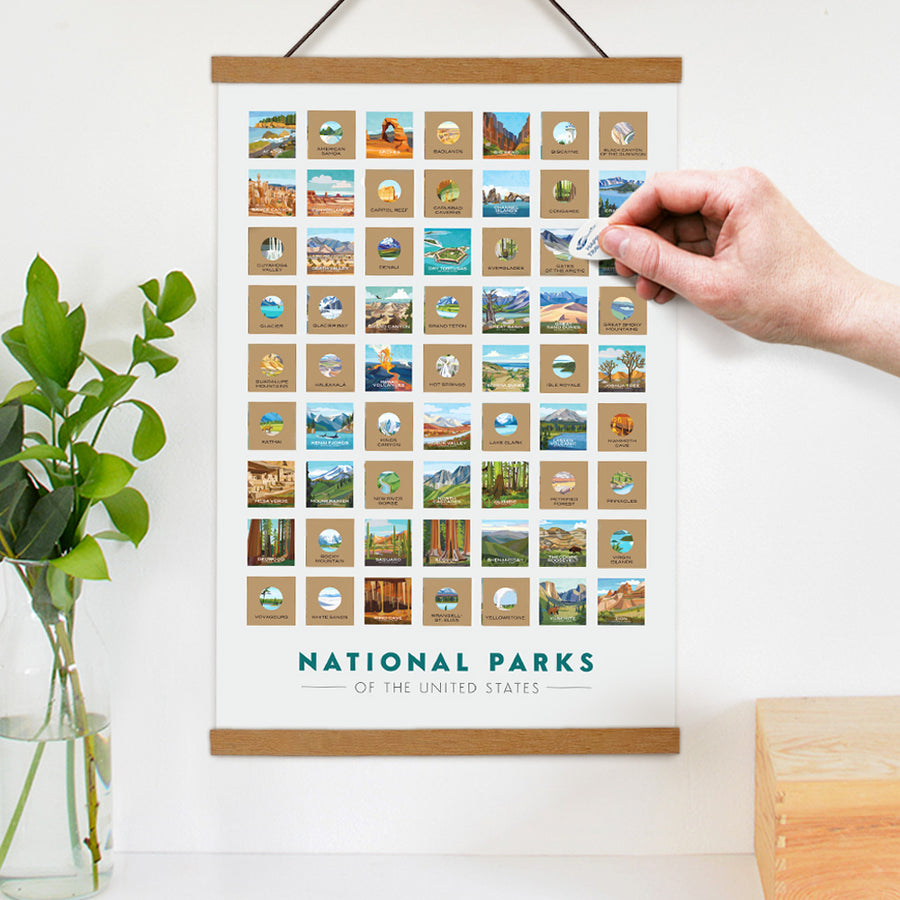 National Park Travel Quest Scratch-Off Poster