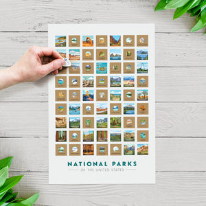 National Park Travel Quest Scratch-Off Poster