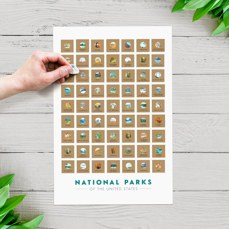 National Park Travel Quest Scratch-Off Poster
