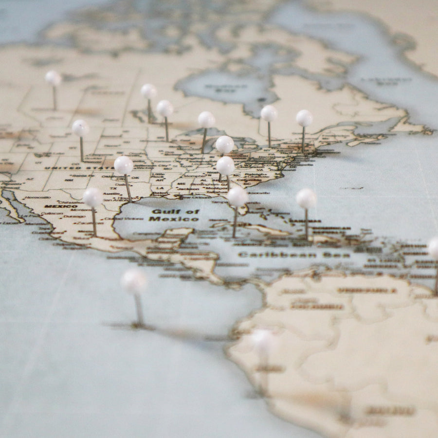 Push Pins for Travel Map - Decorative Solid Metal Push Pins