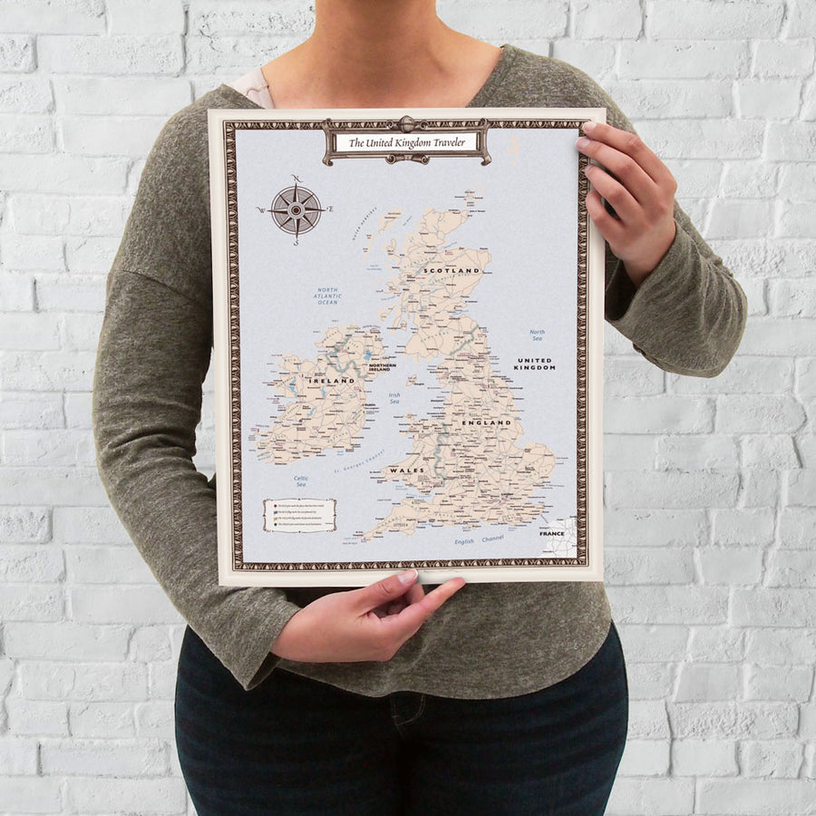 United Kingdom Traveler Map — Print Only