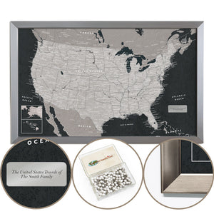 Push Pin World Map (Pin Board) - Modern Slate