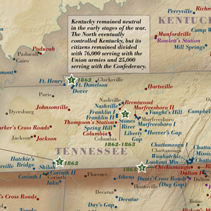 Civil War Battlefields Travel Map