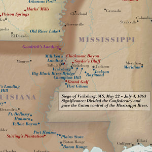 Civil War Battlefields Travel Map