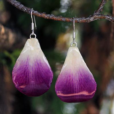 Chiang Mai Orchid Petal Dangle Earrings