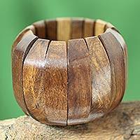 Indian Hand-Crafted Wood Stretch Bracelet